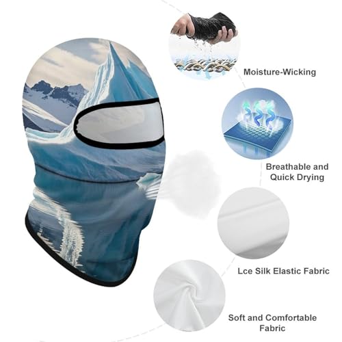 Balaclava Blue Iceberg para hombre y mujer, máscara facial con protección solar, transpirable, para senderismo, ciclismo, carrera y conducción miniatura 3