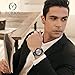 Imagen de RORIOS Hombre Reloj Impermeables Automáticos Mecánicos Relojes con Correa en Cuero Esqueleto De Fase Lunar Reloj Negocios Reloj para Hombre