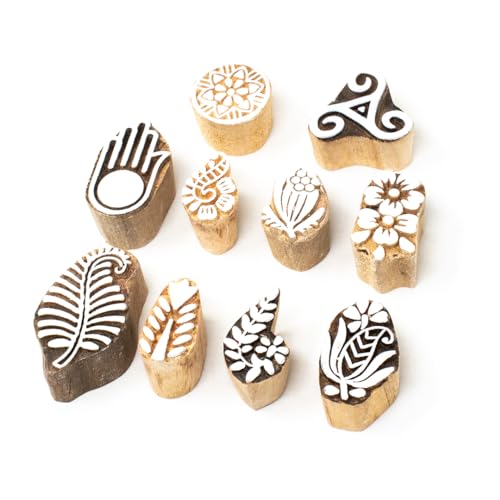 TwoGrams Wooden Indian Traditional Design Printing Stamps/Blocks for Printing Saree Border/Dresses/Craft Card Making/Scrapbook/Clay Pottery (Set of 10) (B0CWH1RPSG) Amazon Price History, Amazon Price Tracker
