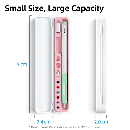 Image of Magnetic Carrying Case Compatible with Apple Pencil 2nd Generation and 1st Gen Pencil and Samsung Galaxy S-Pen Series, Pencil case Consists of Hard PC Shell and Soft Silicone Inner (Pink)