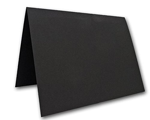 Blank Black Place Cards Tent Cards - 50 Pack | Size 3.5" x 5" Flat 2.5" x 3.5" Folded