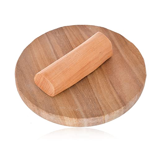 Image of Saudeep India Chandan Pata /Sandalwood Rubbing Stone with Original Chandan Stick (Brown)