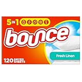 Bounce Fresh Linen Weichspüler, Trocknerblätter, 120 Stück