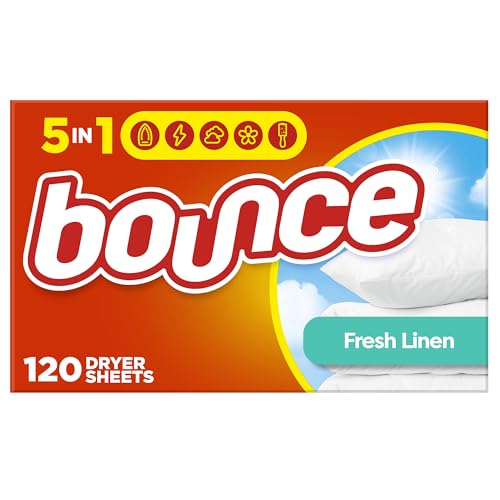 Bounce Fabric Softener Dryer Sheets Fresh Linen Scented 120ct