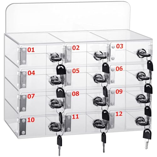 Casier pour téléphone portable en acrylique à 12 places pour ranger les mobiles au bureau
