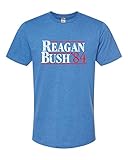 Go All Out Medium Royal Blue Adult Reagan Bush 1984 Republican Campaign Deluxe T-Shirt