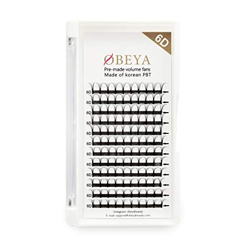 6D Volume Lash Premade Fans 0.10 C Curl Russian Volume Eyelash Extensions 11mm Length Long Stem Premade Volume Lash Fanned Eyelashes |9-15mm 6D C/D Curl 0.10mm
