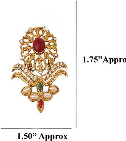 Miniatura 7 de Touchstone Mughal Jali Collection, Gargantilla de tono dorado, de India, Mughal, Bollywood, diamante blanco, set de gargantilla para mujer