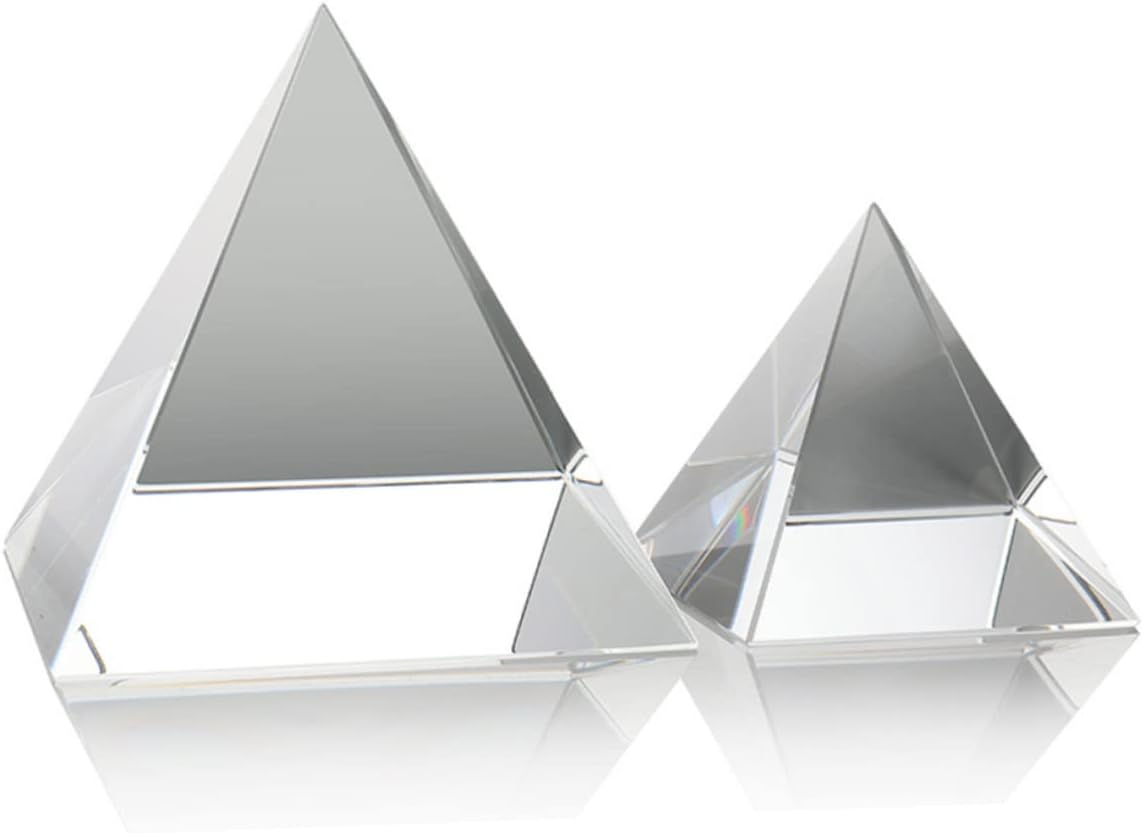 TEHAUX 1pc Pyramid Sides for Four Rainbow Optical Principle Shape Teaching Physics Prism Clear Mm Optics Research Instruments Experiment Light Crystal Glass Spectrum