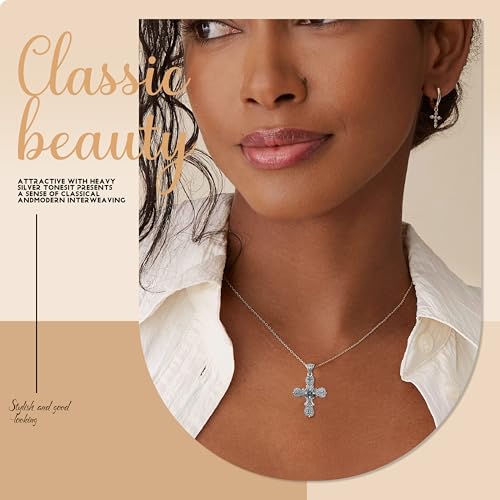 Cross Necklace for Women, 925 Sterling Silver Gothic Religious Pendant, Dainty Christian Jewelry for Daily Wear, Birthday and Mothers Day Gift4