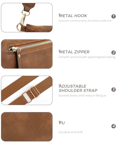 2 Pcs Checkered Crossbody Bags for Women Bum Bag Checkered Cross Body Sling Backpack Hobo Satchels Shoulder Wallet Purses4