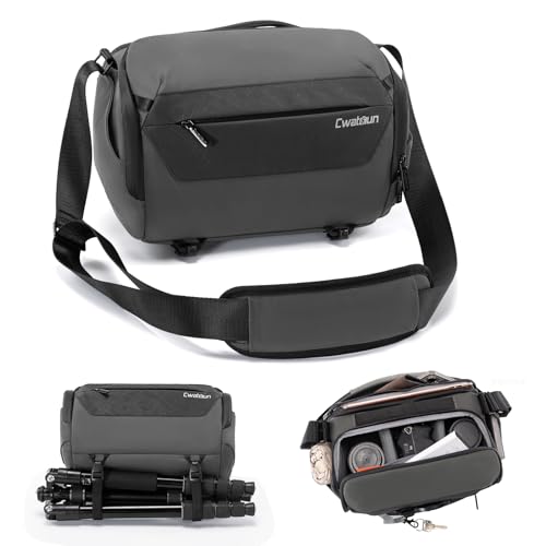 Bolso compacto para cámara tipo sling gris oscuro