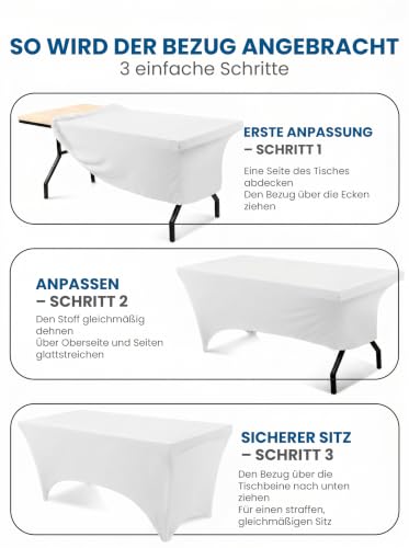Utopia Kitchen Spandex-Tischdecke 1er-Pack [4FT, Weiß] Waschbare und Knitterfreie Rechteckige Stretch-Tischdecke für Veranstaltungen… – Ansicht 4