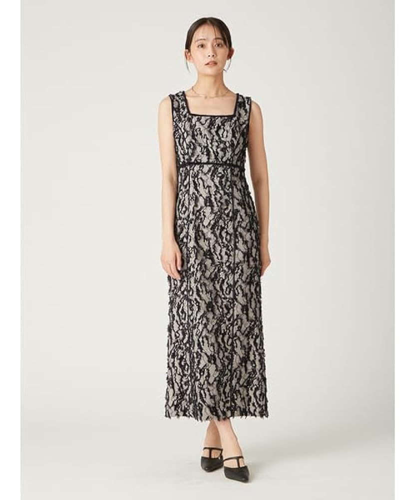 【今だけ！新品】フレイアイディーカットジャガードスクエアネックワンピースネイビー Amazon.co.jp: [フレイ アイディー] カットジャガードスクエア