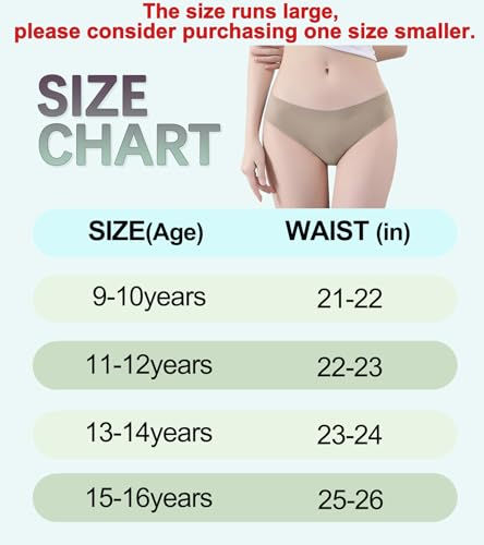 Teen Girls Seamless Bikini Underwear Big Girls Panties Hipster Underwear No Show Multipack.2