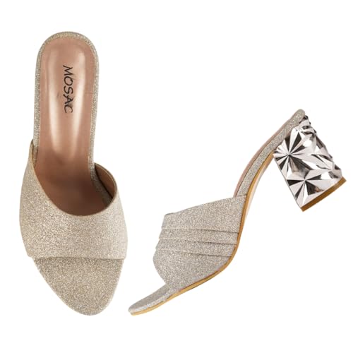 Image of MOSAC Women Casual /Party Block Heel Mules Heel Wedding Fashion Sandals for Women & Girls