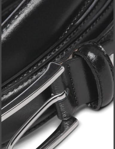 JACK & JONES Legerer Echtleder Gürtel | Klassischer Leather Belt | mit Löcher JACCHRISTOPHER, Farben:Schwarz, Größe Gürtel:95 – Ansicht 2