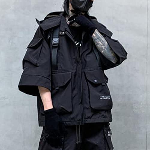 XYXIONGMAO Men's Gothic Streetwear Windbreaker Techwear Functional Cyberpunk Jacket Hooded Tactical Zipper Bomber Jackets3