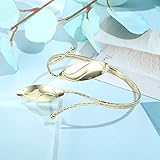 LOLIAS 4 Pcs Cuff Bangle Bracelet Adjustable Upper Arm Band Armlets for Women Smooth Open Gold Bracelets Boho Armband Cuff Wrist Wrap Minimalist Coil Armband - Image 6