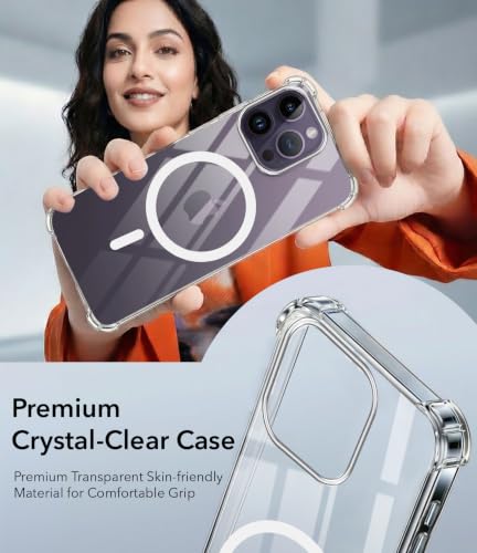 Image of Jkobi Shockproof Crystal-Clear Back Cover for Apple iPhone 14 Pro Max (Magsafe Wireless Support | Drop & Camera Protection | Hard Polycarbonate)