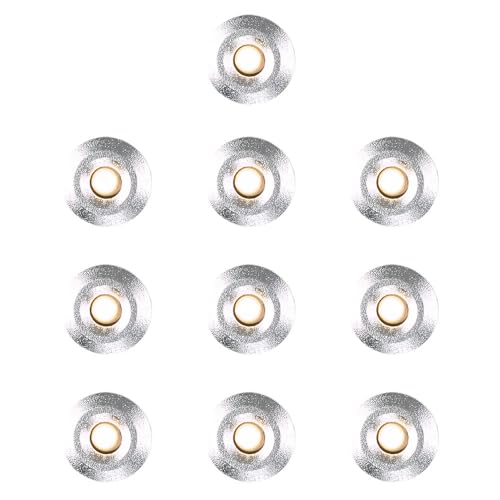 MiniSun | 15mm Warm White LED Round Decking/Kitchen Plinth Lights Kit | Outdoor Lightning, Home Décor & Improvement Essential | Pack of 10