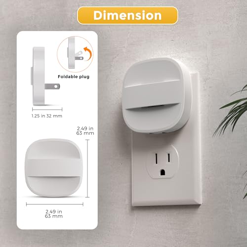 Image of L LOHAS LED Night Lights Plug into Wall,Dusk to Dawn Sensor Night Light | Dimmable Nightlight for Bathroom Night Light, Hallway, Kitchen, 3000K Soft White, 6 Pack
