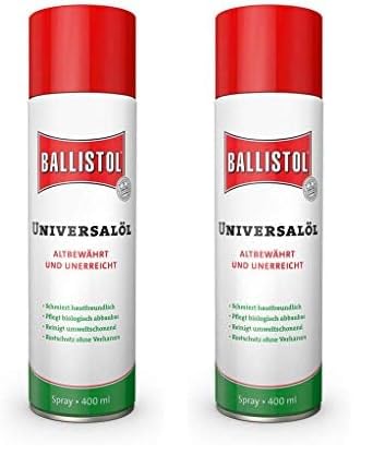 BALLISTOL 21810 Universalöl - Rostschutz, Schmieröl, Pflegemittel und Reinigungsmittel - 400 ml Spray (Packung mit 2)