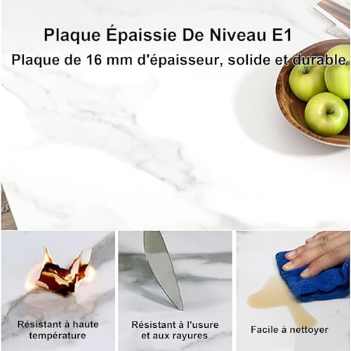 Table pliante mobile blanche de 100cm pour un dîner convivial en cuisine