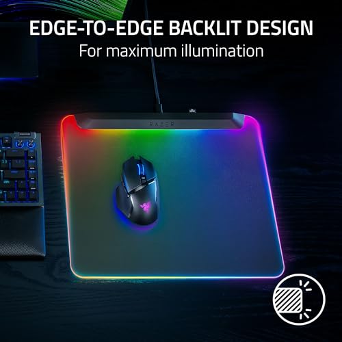Razer Firefly V2 Pro Fully Illuminated RGB Gaming Mouse Mat: Backlit Design - 15 Zone Chroma Lighting - USB 2.0 Port - Detachable USB Type C Cable - Micro Textured Surface - Anti Slip Base by Razer - Image 2
