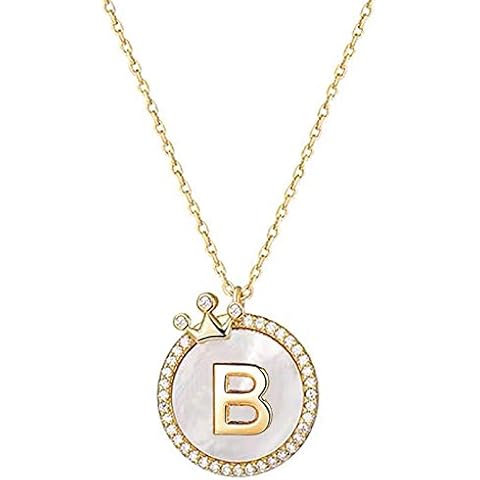 YOUFENG Jewellery Gold Initial Letter Necklace for Woman Girl 14K Gold Plated Dainty Crown Necklace Personalized Capital Necklaces Gifts for Women Cover