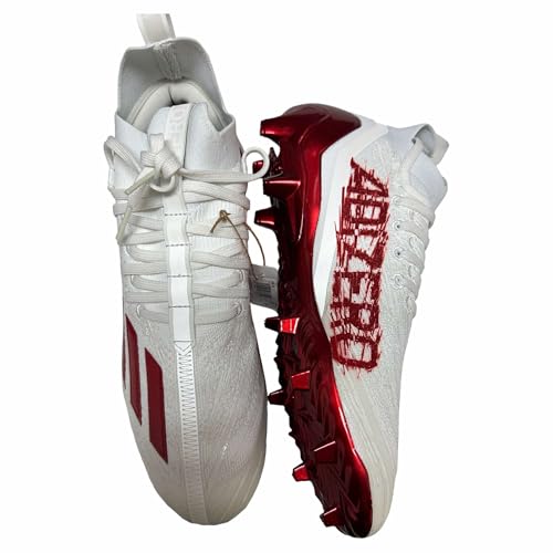 Adidas Men's Adizero Primeknit Football Cleats Shoes White/Red #HP8740 - Size Men's 153