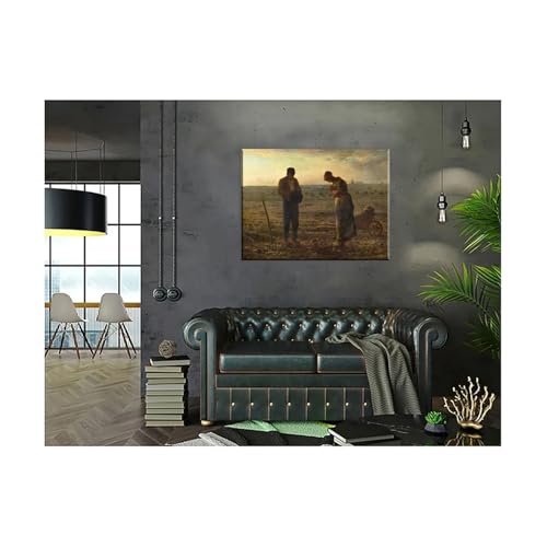 Toile Millet Angelus cadre bois tableau décoration émouvante - 3