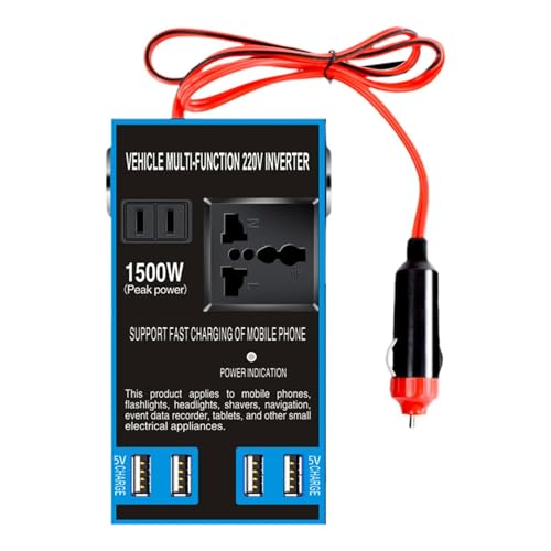 Inversor De Potencia Del Coche - Convertidor Automático De 12V/24V A 220V, Adaptador De Enchufe De Coche, Convertidor De Voltaje DC Vatios AC, Inversor De Alto Rendimiento Para Coche, Convertiss