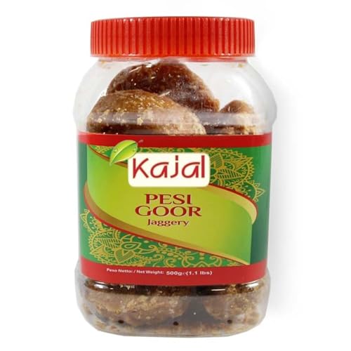 Kajal Pesi Goor Jaggery 500g Sugar Cubes - Natürlicher Süßstoff Traditioneller Geschmack | Perfekt für Süßspeisen & Getränke, Unraffiniert & Gesund Indische Spezialität