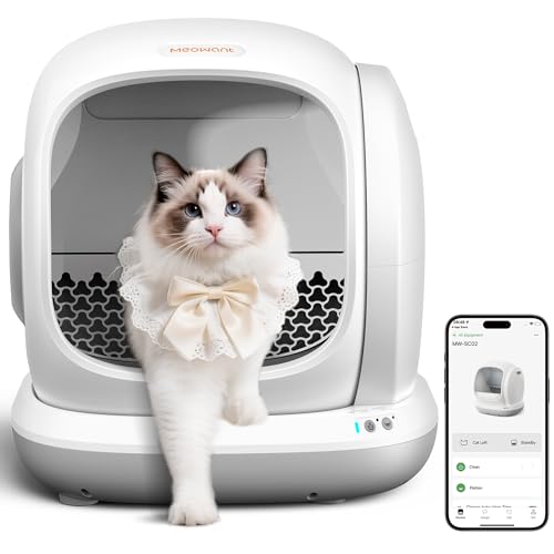 Meowant Self Cleaning Litter Box Automatic Litter Box Self Cleaning with APP Control 75L Extra Large Open Low Entry Smart Cats Litter Boxs for Multi-Cat Compatible Senior Cats Large Cats