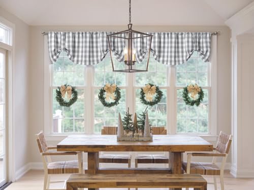 Zjdecorgreyandwhitebuffaloplaidtieupvalancecurtainbuffalocheckfarmhouseretroadjustableginghamtieupkitchenwindowtreatmentvalancesforcafebathroomwindows56x18silvergray Urban Country Home Decor Zjdecor grey and white buffalo plaid tie up valance curtain buffalo check farmhouse retro adjustable gingham tie up kitchen window treatment valances for cafe bathroom windows 56 x 18 silver gray urban country home decor