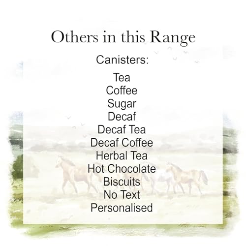 Purely Home Wild Horses Hot Chocolate Canister - Watercolour Landscapes Horse Themed Presents - 1.2L Large Enamel Kitchen Storage Container - Image 5