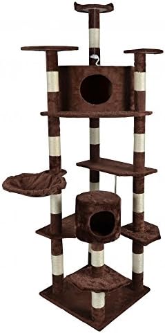 Gracelove Cat Tree Furniture Tiger Tough Cat Condo Playground Tree (80 inch)