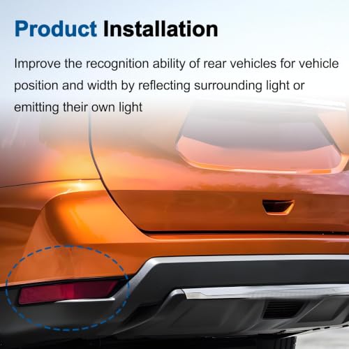 Image of 2Pcs Rear Left & Right Side Bumper Reflector Fit for Nissan Rogue 2017 2018 2019 2020, Replace# 265656FV0A 265606FV0A 265656FV0B 265606FV0B NI1185105 NI1184105 26560-6FV0A 26560-6FV0B