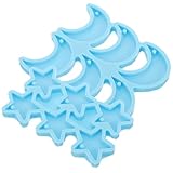 WRITWAA Silikonform Ohrring Anhänger 2 Stück Sterne Mond Flexible Formen für Selbstgemacht Epoxidharz Schmuckherstellung Bastelzubehör