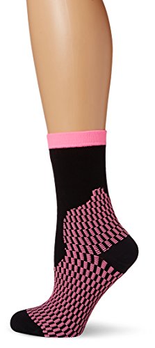 Medilast D248NP - Calcetines Cortos de Ciclismo Unisex, Color Negro/Rosa, Talla L Cover