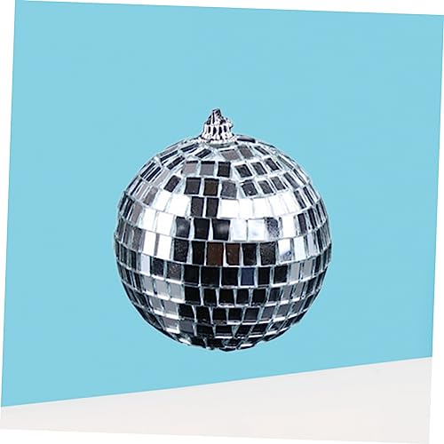 1 unidad de bola espejada plateada para decoración en fiestas, bodas, Navidad y eventos festivos; construcción sólida para una impresionante reflexión de luz miniatura 7