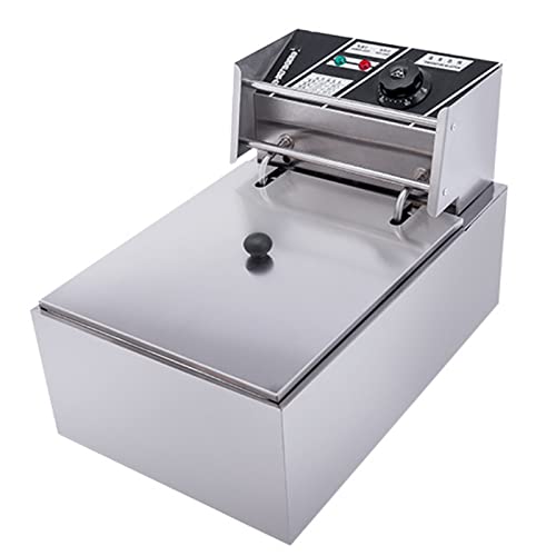 6 Litre 2500W Stainless Steel Fryer Electric Deep Fryer Deep Fat Fryer Easy Clean and Adjustable Temperature Control Removable Oil Basket Deep Frying Pan