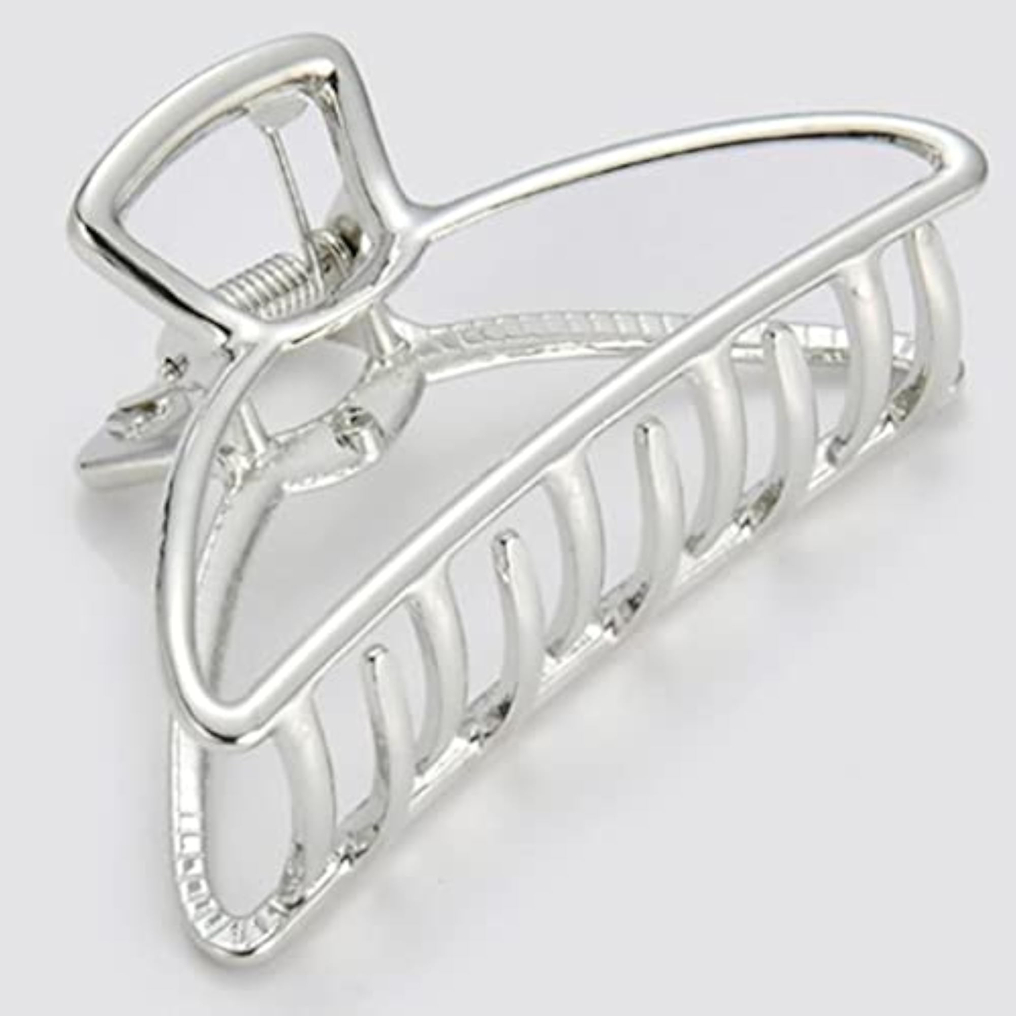 2x Triangle Metal Jaw Hair Claw Clips for Women, Silver
