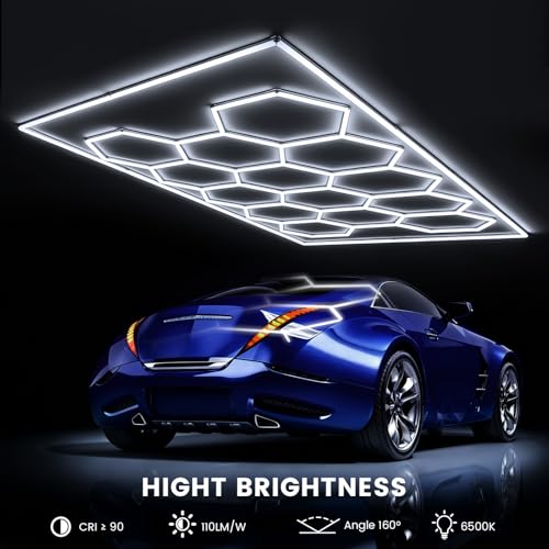 Éclairage de garage LED hexagonal 14Hexs pour sublimer un salon automobile