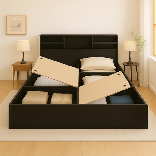 Image of Callas Trinity Queen Size Bed Engineered Wood with Box Modern Design with Headboard | Elegant Finish | Durable Structure | 1 Year Warranty with Free Installation