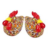Modèle de coq unique : apparence de modélisation de coq simple et délicate, qui est exquise et, décor de poulet en verre délicat, figurines de poulet en verre de bureau