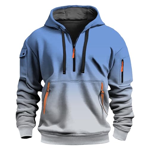 Sudadera sin mangas hombre con capucha XXL en color sky blue ideal para deporte 3