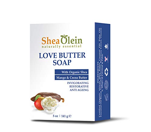 Sheaolein Love Butter Soap Bar With Shea, Mango & Cocoa Butter | 100% Organic & Natural | Therapeutic Grade Deep Cleanse | Essential Oils Detoxifying Soap | For Men, Women & Teens | Chemical Free | V #TOP1