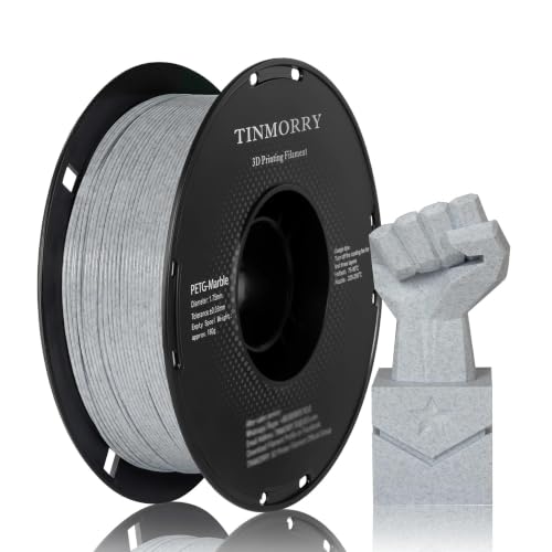 Image of TINMORRY Marble PETG Filament 1.75, Rapid PETG 3D Printer Filament, Compatible with Bambu FDM 3D Printer, 1 KG 1 Spool, Marble Granite